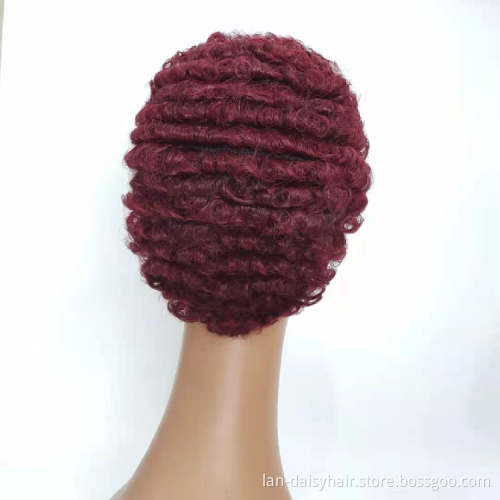 Popular Short Cut  wigs Afro Curly Wholesale High Quality Ombre Color In Stock Top selling